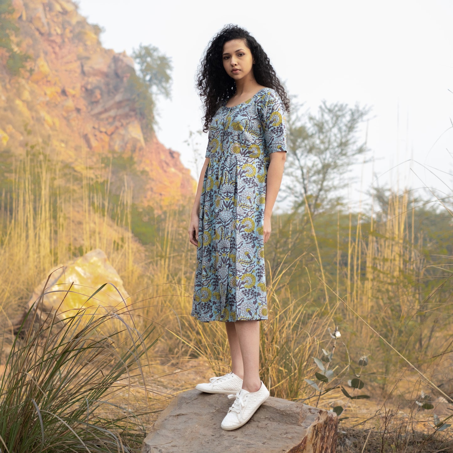 Button down Midi Dress