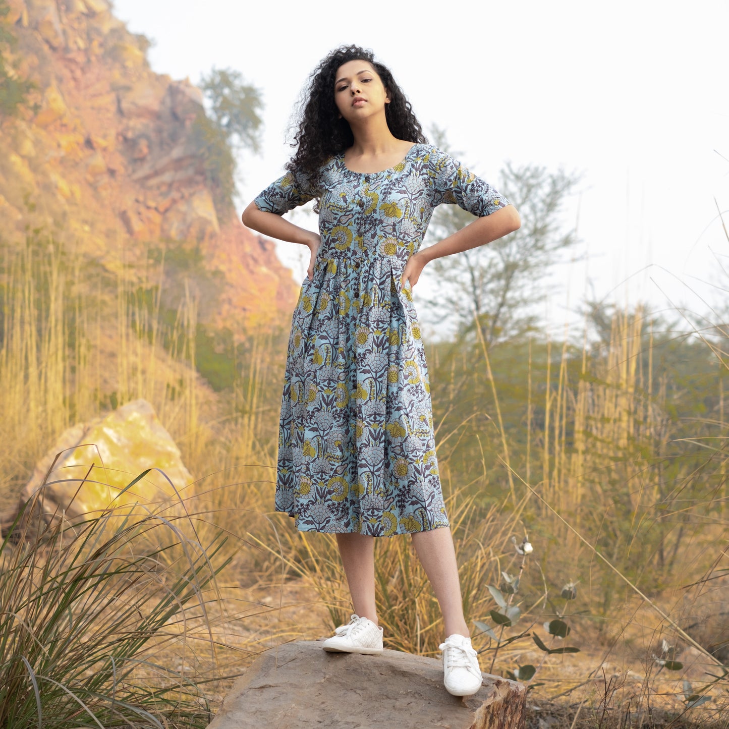 Button down Midi Dress