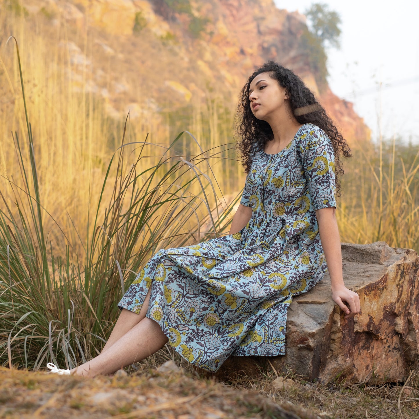 Button down Midi Dress