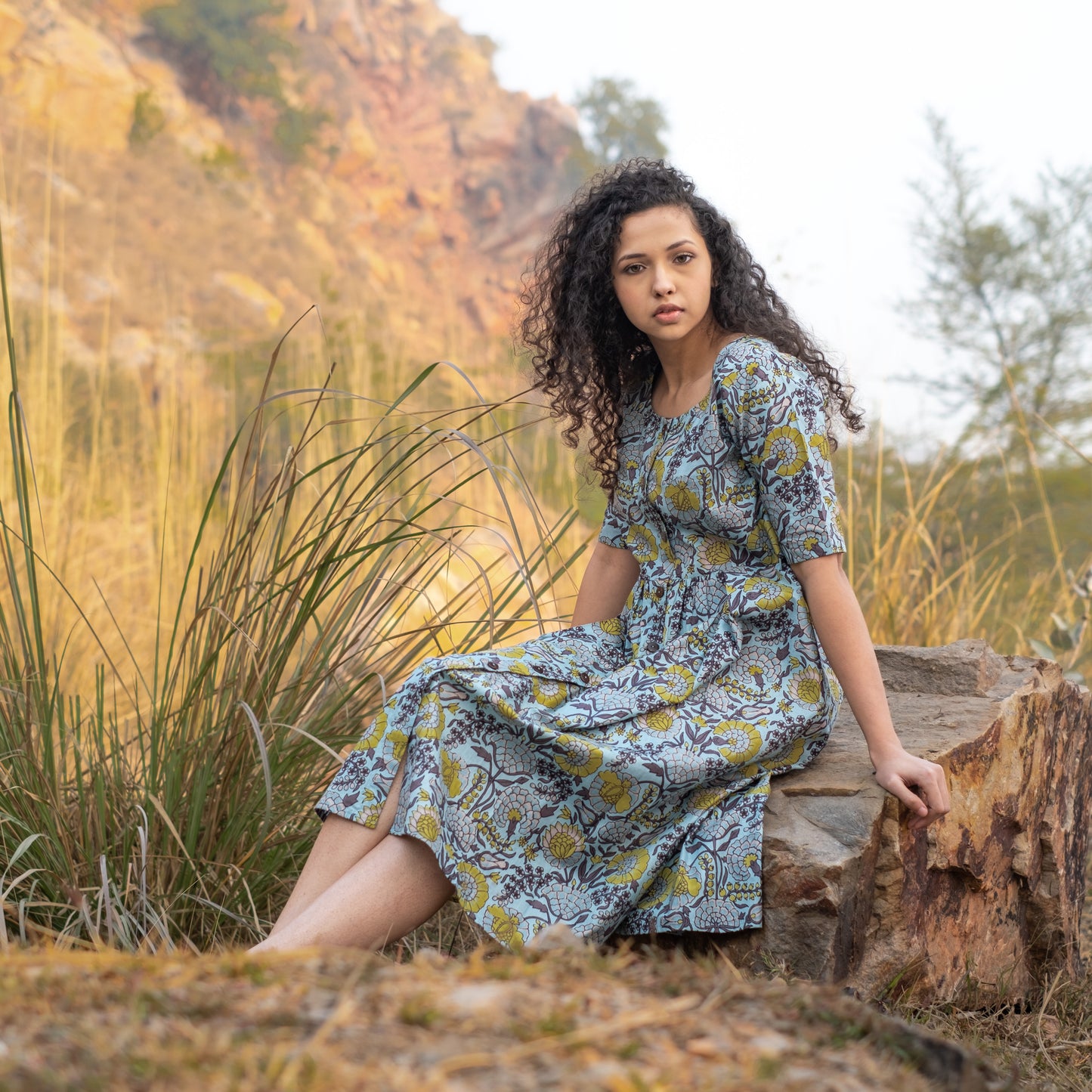 Button down Midi Dress