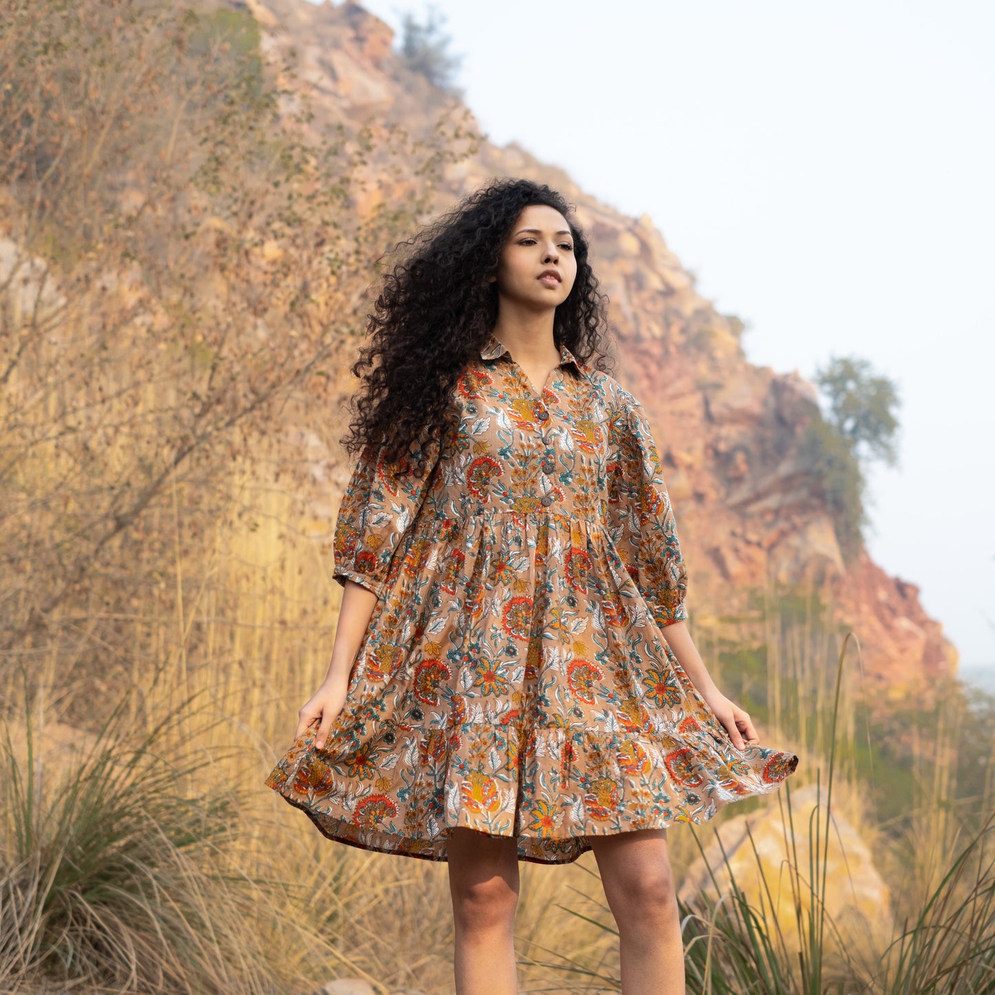 Fit and Flare Tiered short dress