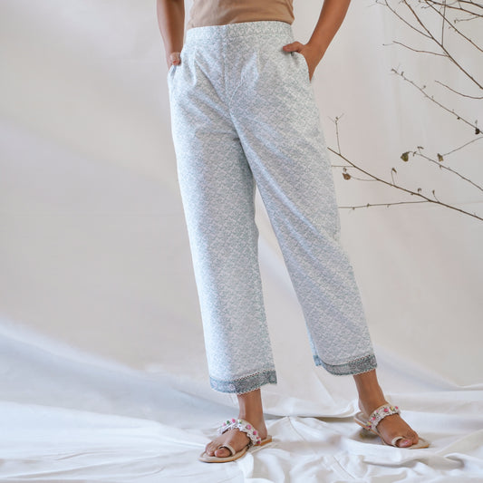 Straight Pajama Pants-Light Green