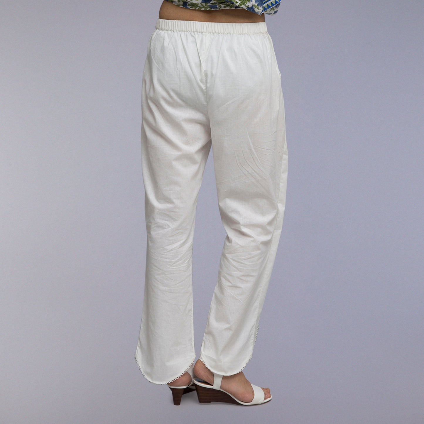 lace cotton pants tulip designer long