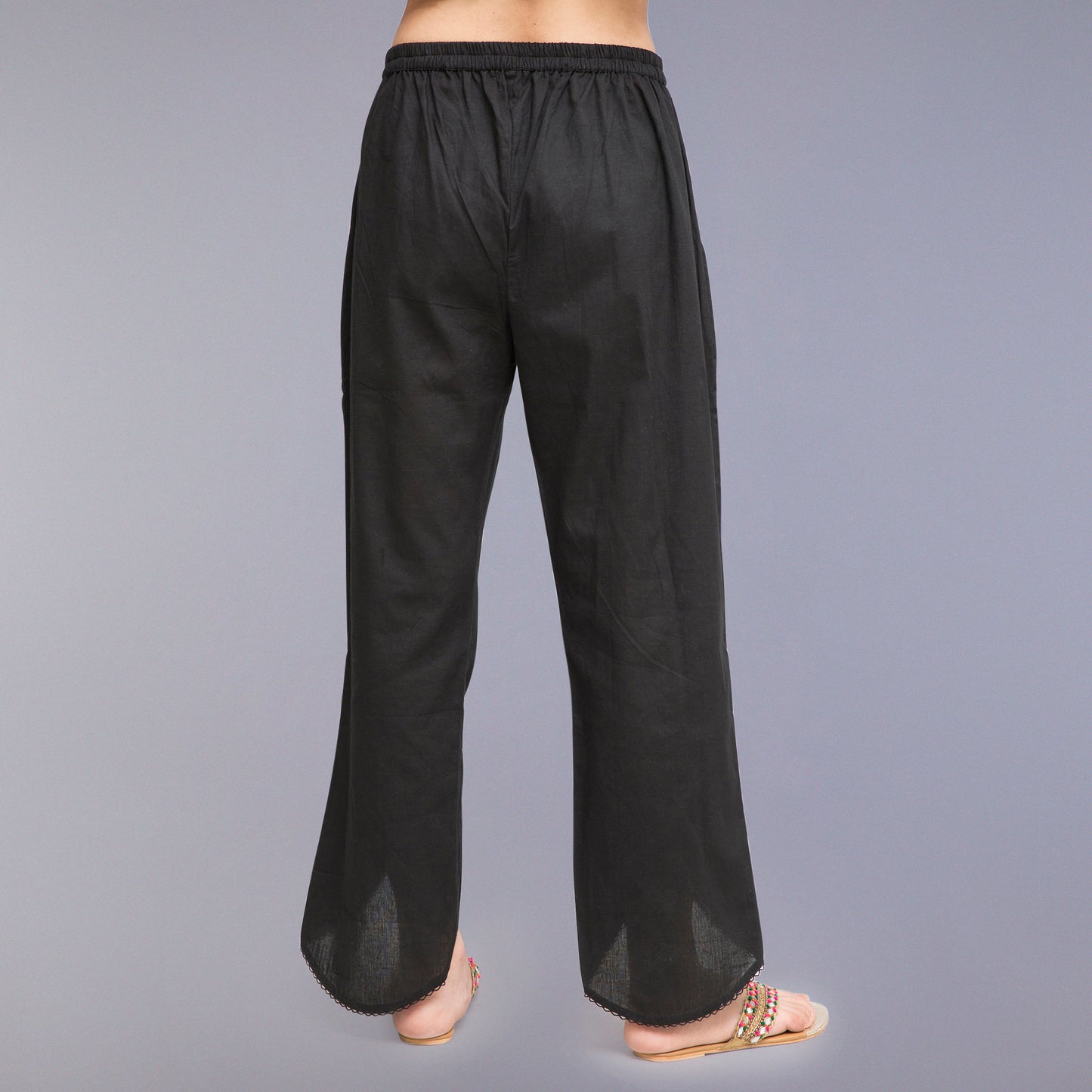 Cotton pants tulip designer basic lace