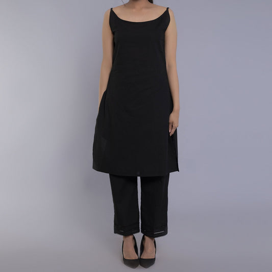 Long Black Camisole Cotton Slip