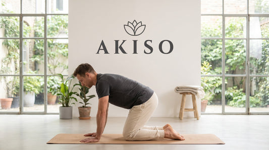 The Best Non-Toxic Yoga Clothes for Men with AKISO logo