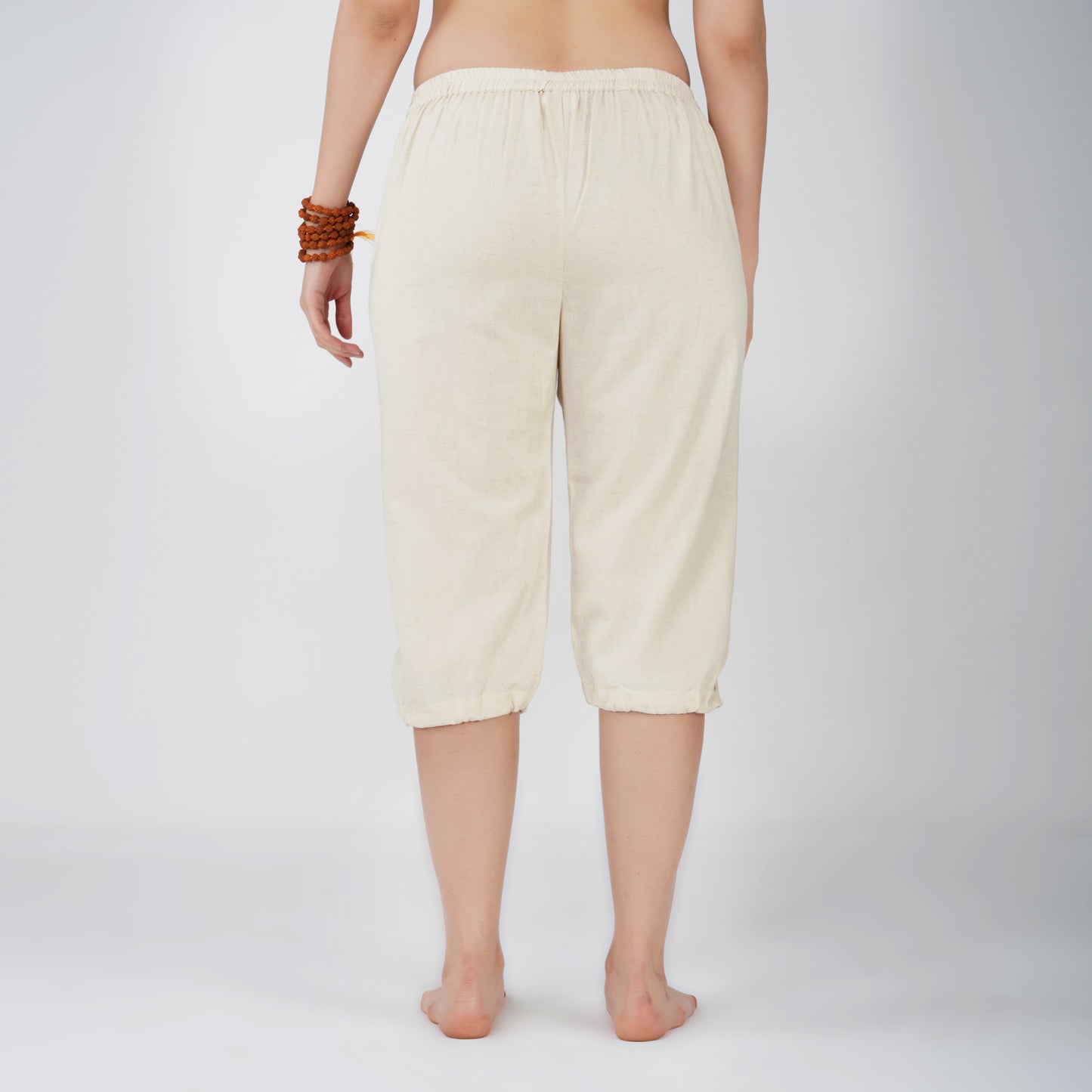 Women Cotton Yoga Pants and Yoga Top Set White -Apas