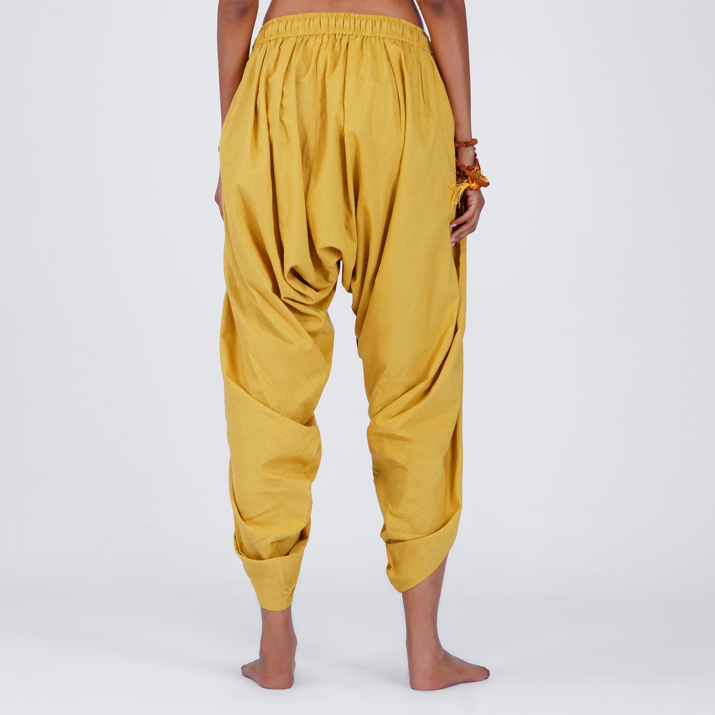 Women Cotton Yoga Pants Yellow -Akasha