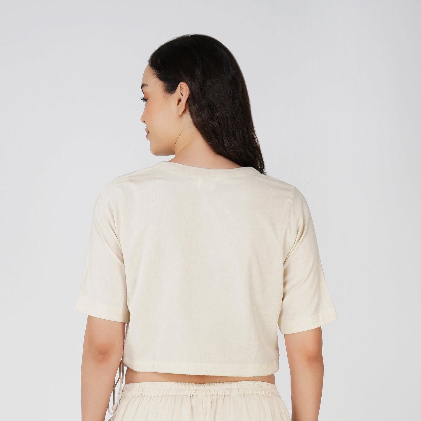 Women Cotton Yoga Top White -Apas