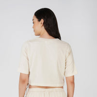 Women Cotton Yoga Top White -Apas