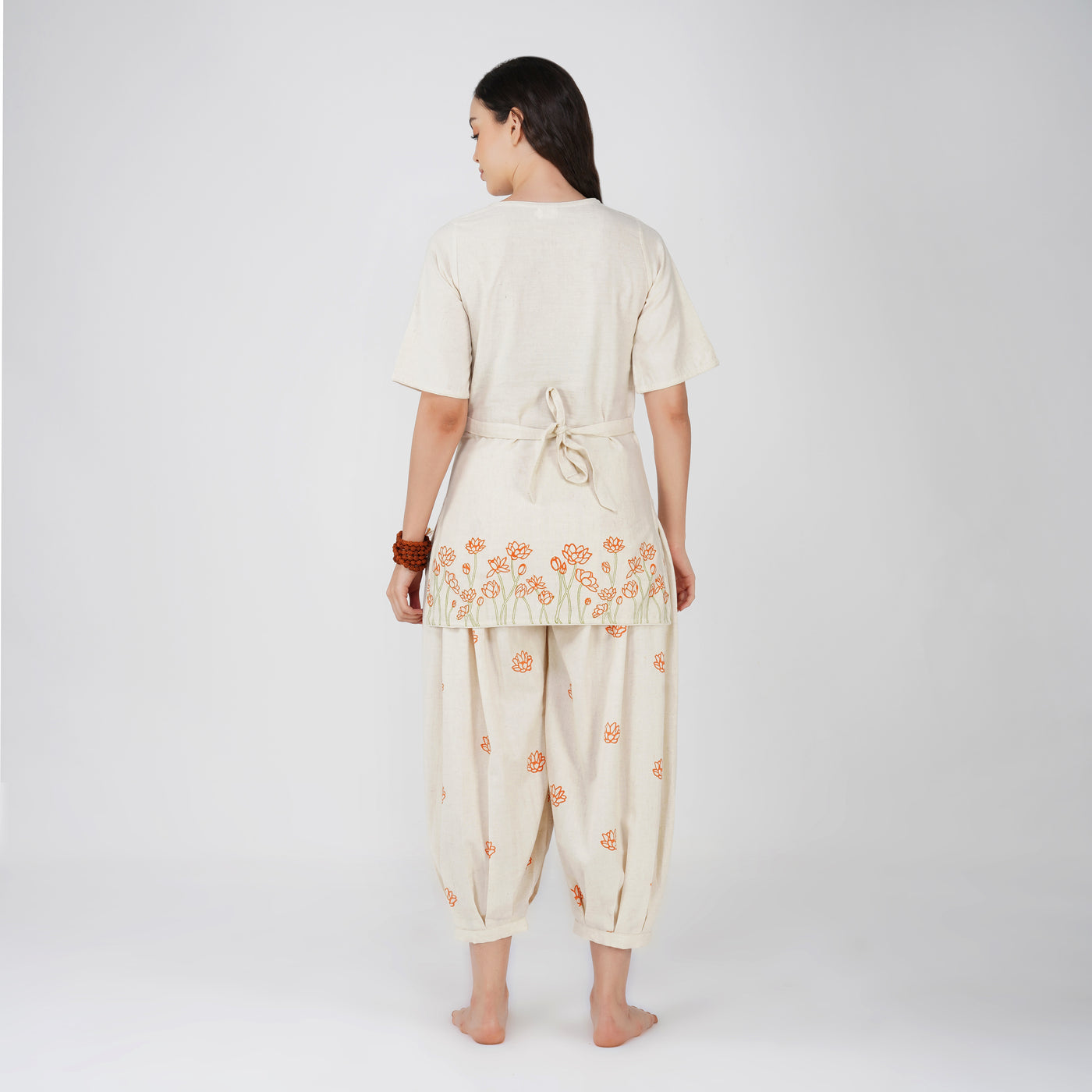 Women Cotton Hand Block Printed Yoga Pants and Yoga Top Set -Chakra — view 2
