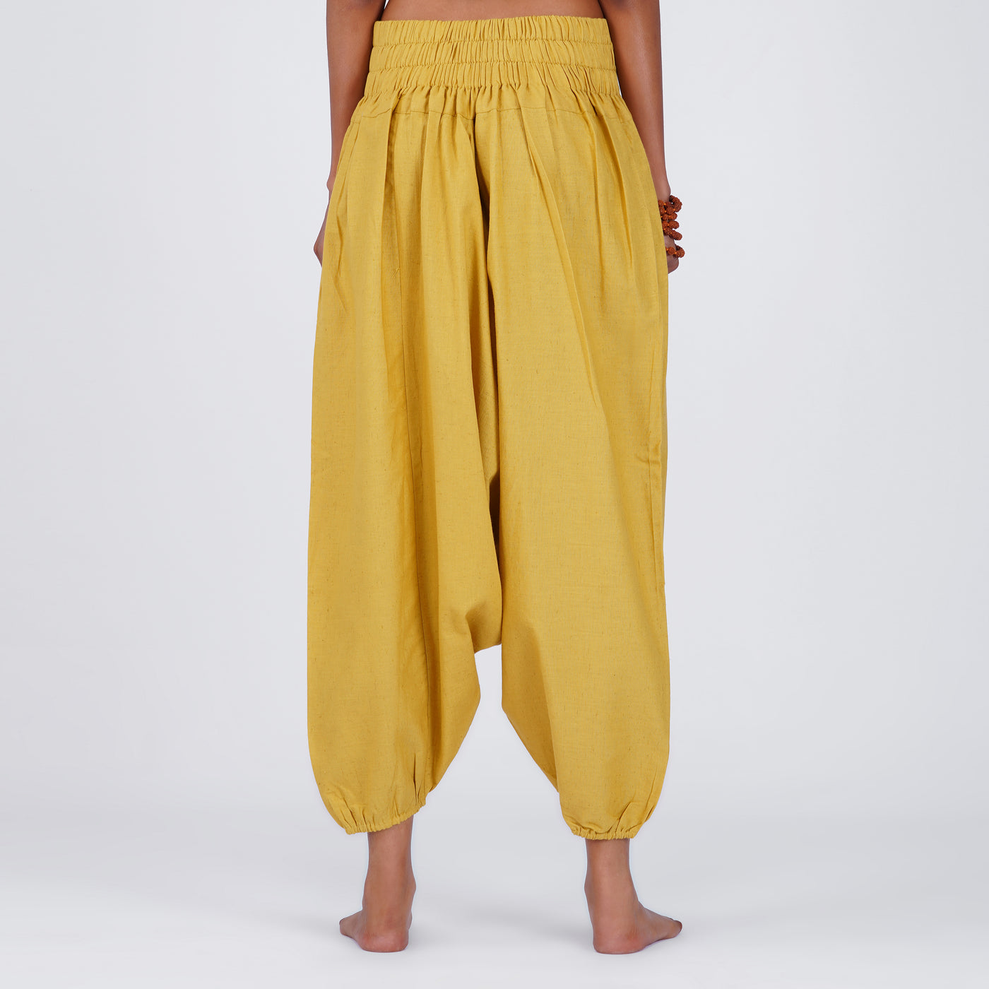 Women Zero Waste Cotton Yoga Pants Yellow -Shwet — view 2