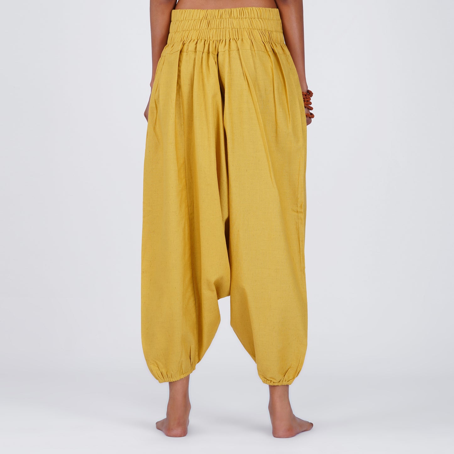 Women Zero Waste Cotton Yoga Pants Yellow -Shwet