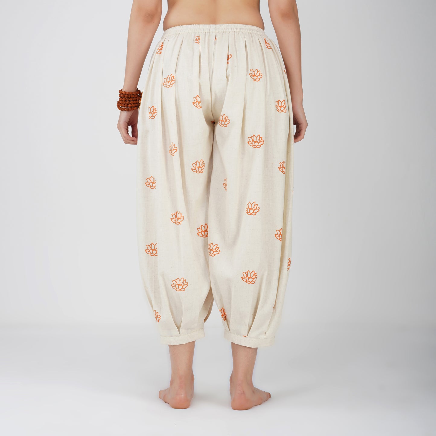 Women Cotton Hand Block Printed Yoga Pants and Yoga Top Set -Chakra