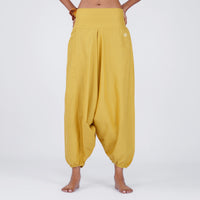 Women Zero Waste Cotton Yoga Pants Yellow -Shwet