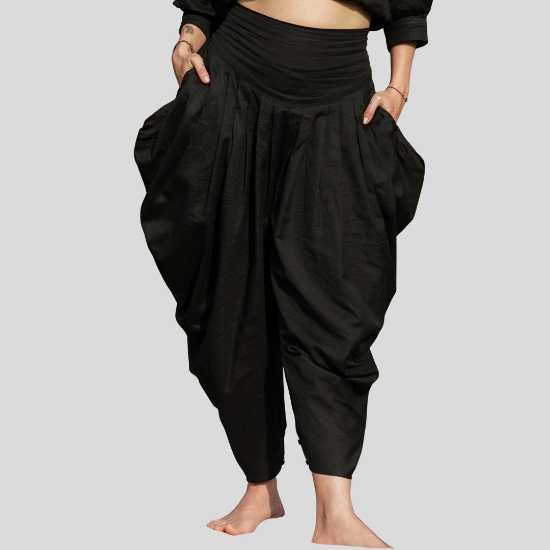 Women Cotton Yoga Pants Black -Buddhi — view 1