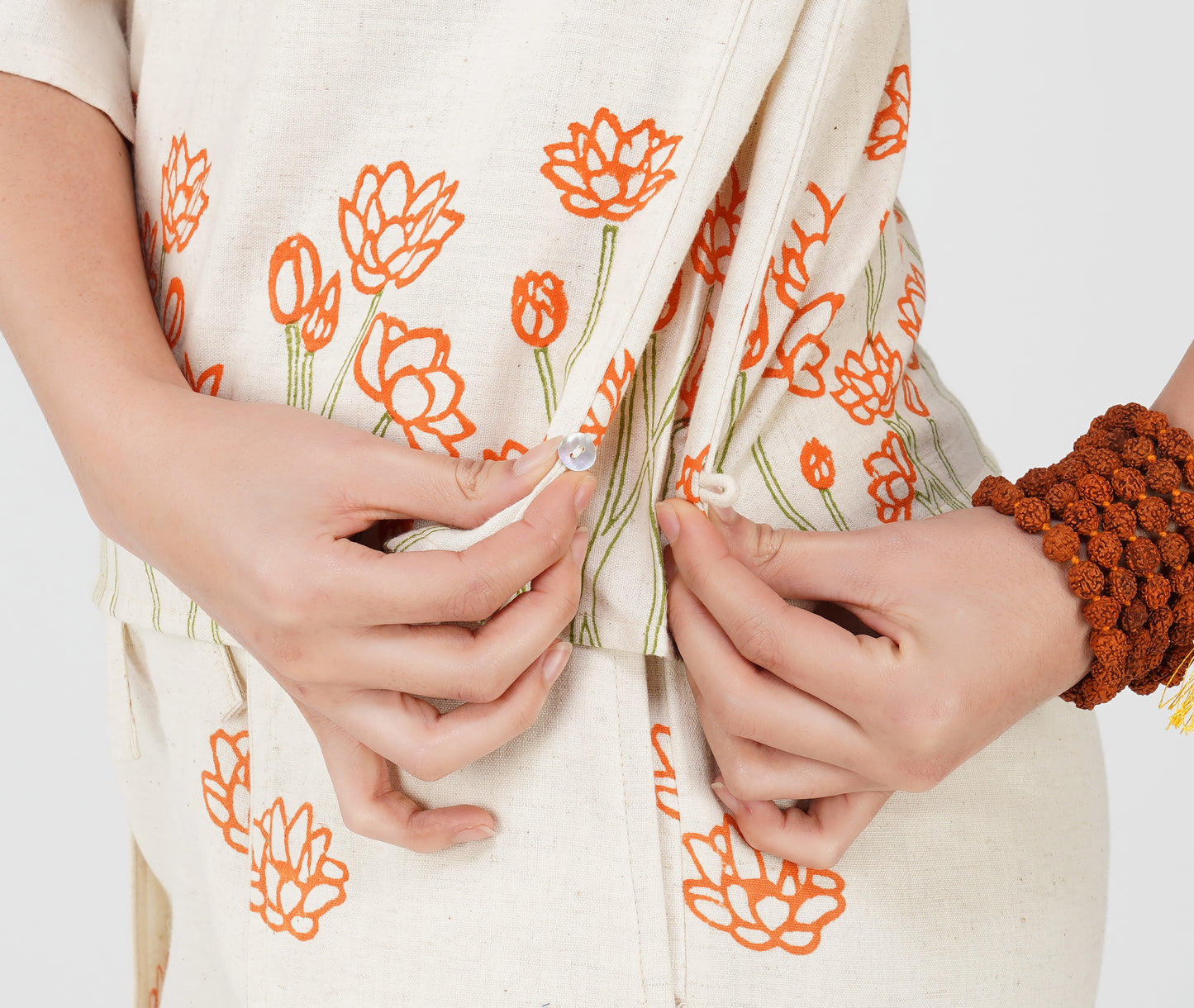 Women Cotton Hand Block Printed Yoga Top -Surya