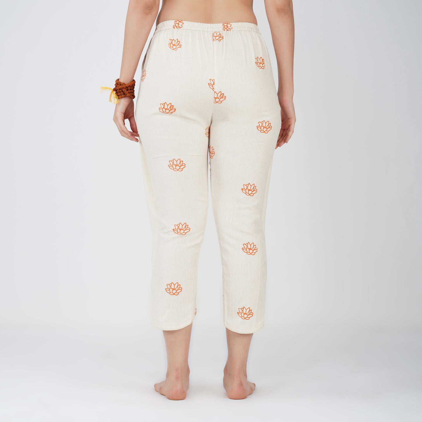 Women Cotton Hand Block Printed Yoga Pants and Yoga Top Set -Surya