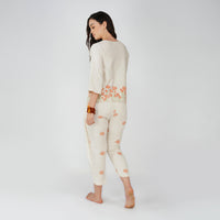 Women Cotton Hand Block Printed Yoga Pants and Yoga Top Set -Surya