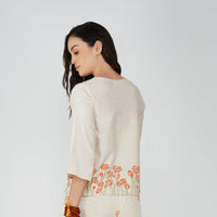 Women Cotton Hand Block Printed Yoga Top -Surya