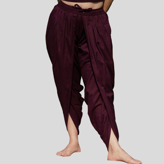 Women Cotton Yoga Pants Purple -Akasha