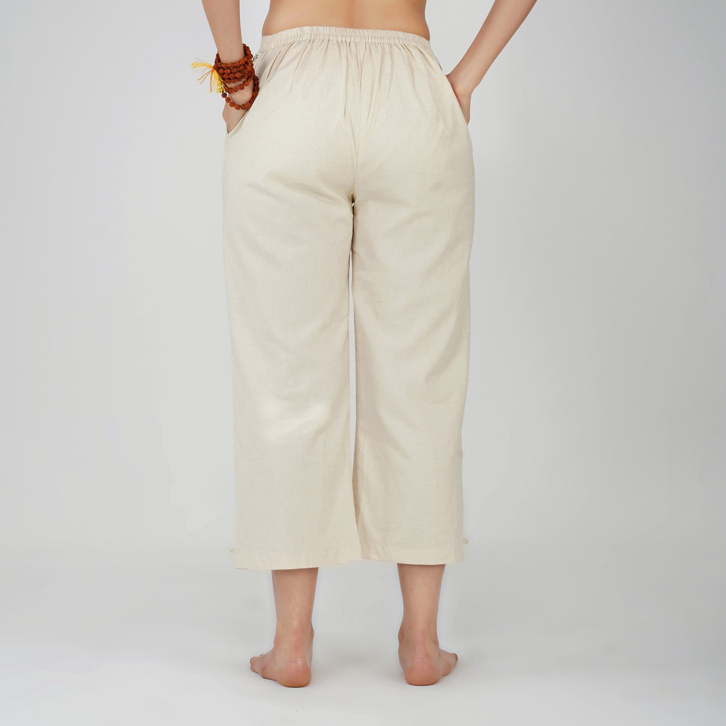 Women Cotton Yoga Pants and Yoga Top Set White -Dharma