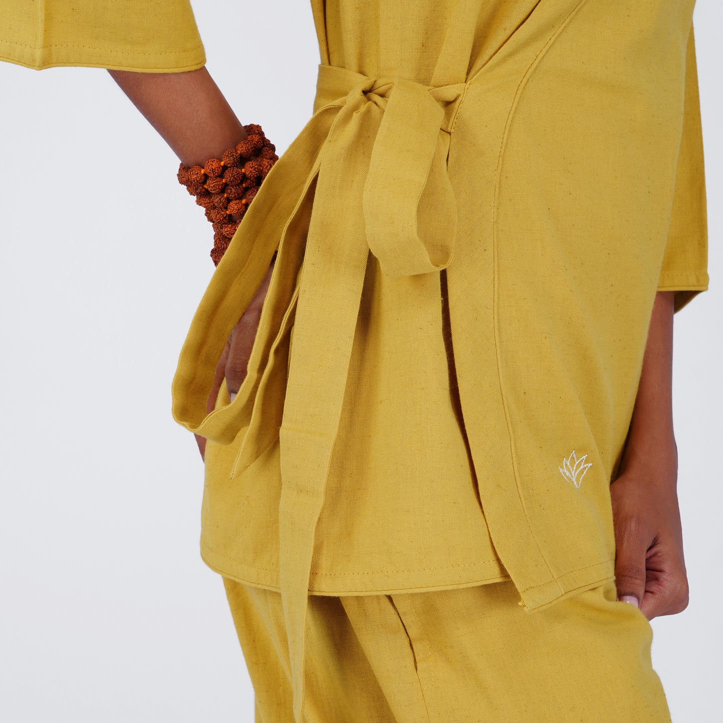 Women Cotton Yoga Top Yellow -Dharma
