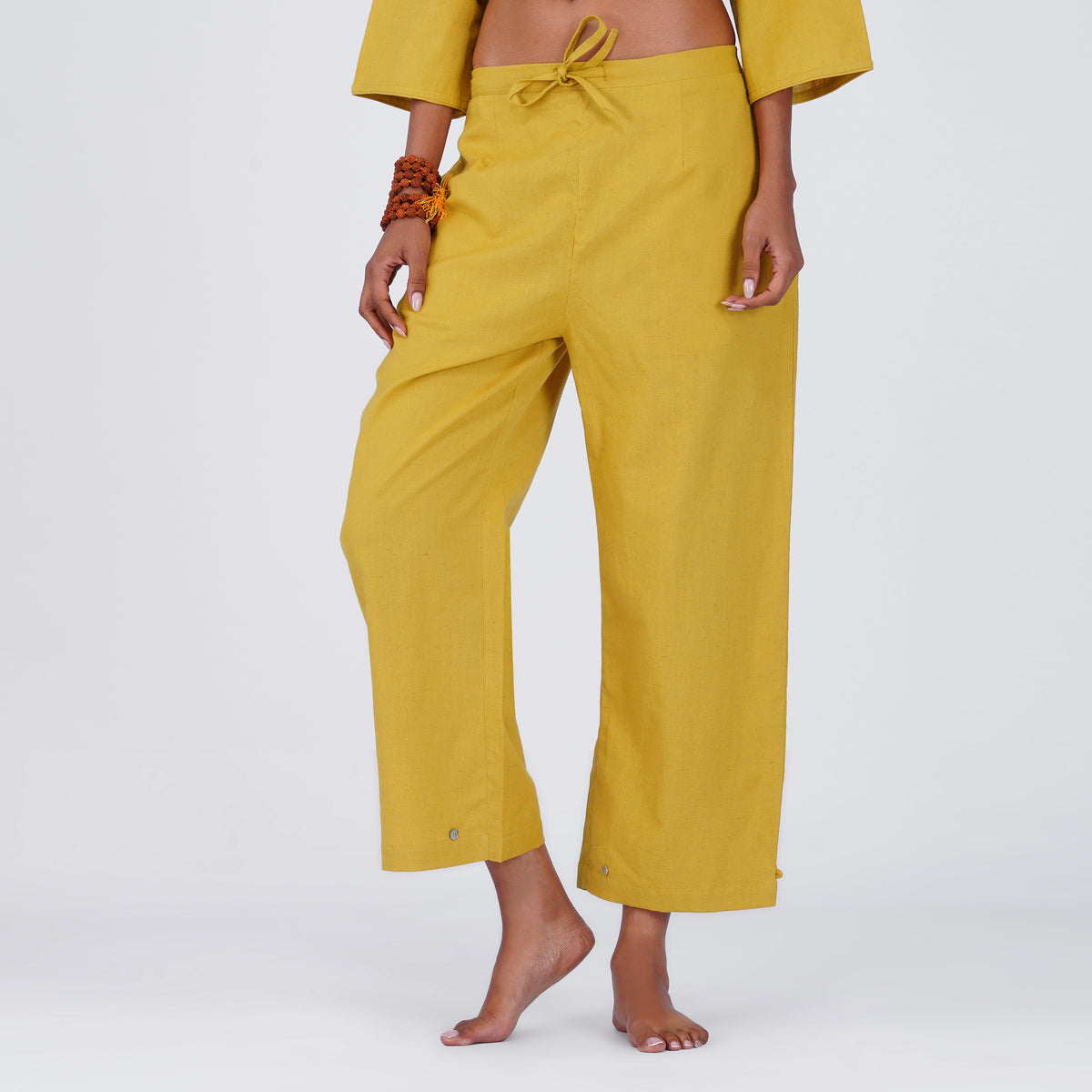 Women Cotton Yoga Pants Women Yellow -Chandra — view 1