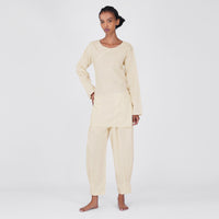 Women Cotton Yoga Pants and Yoga Top White -Tara