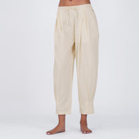 Women Cotton Yoga Pants White -Tara