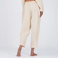 Women Cotton Yoga Pants White -Tara