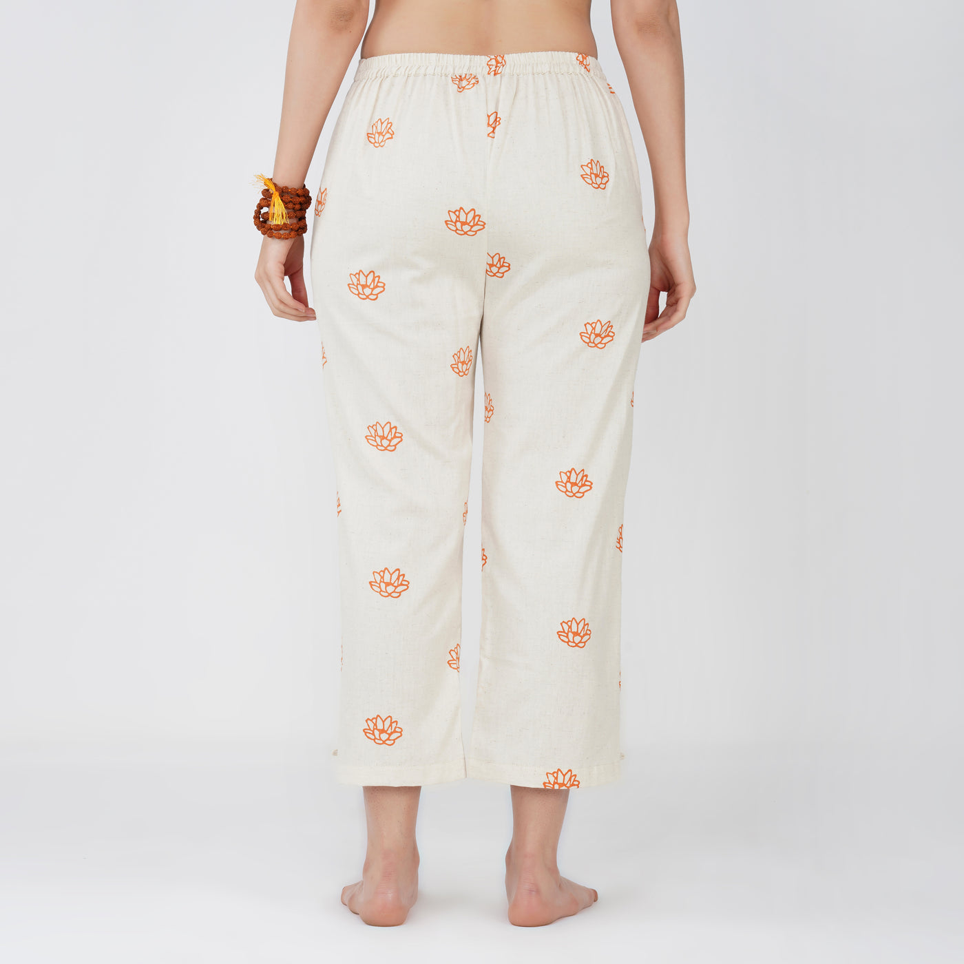 Women Cotton Hand Block Printed Yoga Top and Yoga Pants Set -Chandra — view 5