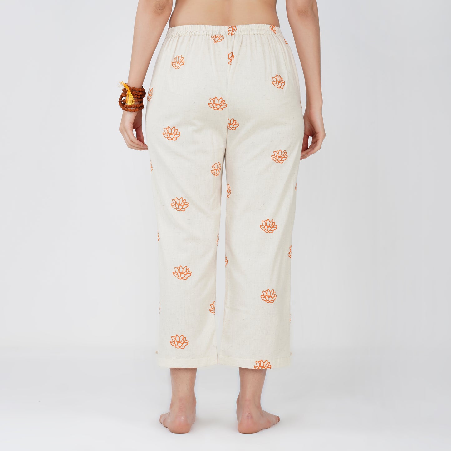 Women Cotton Hand Block Printed Yoga Top and Yoga Pants Set -Chandra