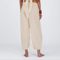 Women Cotton Yoga Pants White -Soma