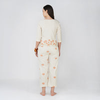 Women Cotton Hand Block Printed Yoga Top and Yoga Pants Set -Chandra