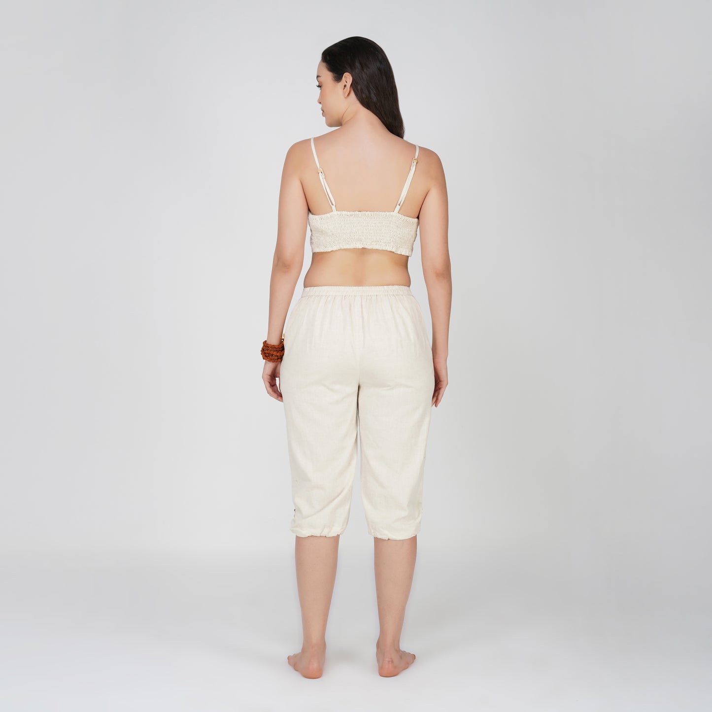 Women Cotton Yoga Pants and Yoga Top Set White -Prana