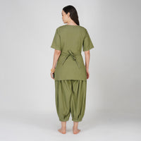 Women Cotton Yoga Pants and Yoga Top Set Green -Chakra