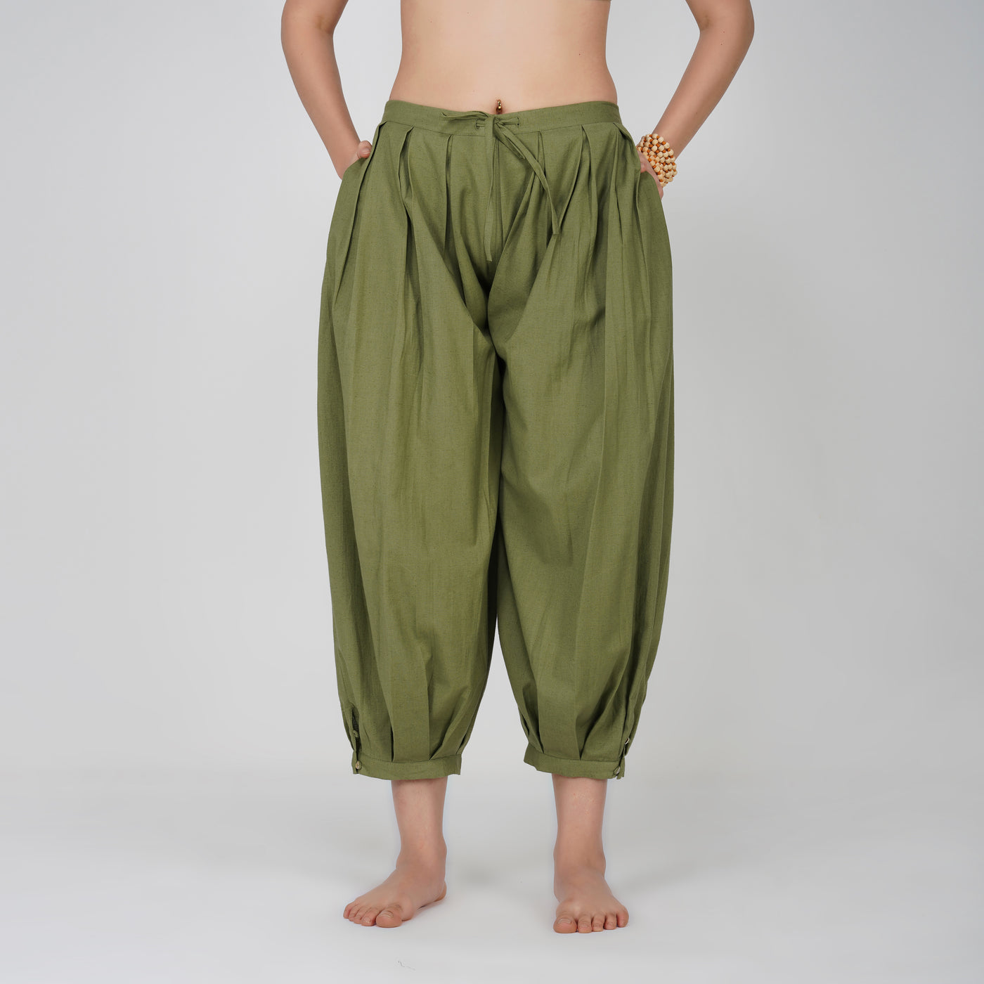 Women Cotton Yoga Pants and Yoga Top Set Green -Chakra — view 4