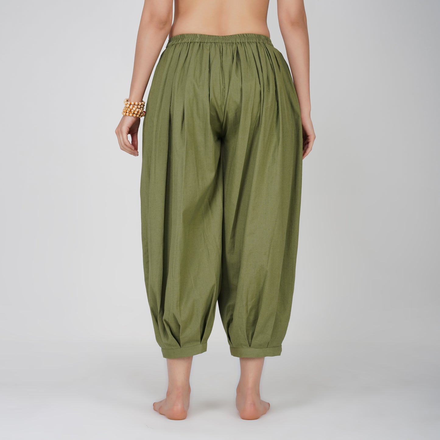 Women Cotton Yoga Pants Green -Chakra