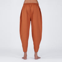 Sthira Yoga Set of 2 (Top & Pants) 100% Cotton Sleeveless Long Top with Side Ties Mid waist Straight Pants with button to cinch at ankle for Comfortable Fit in Sienna