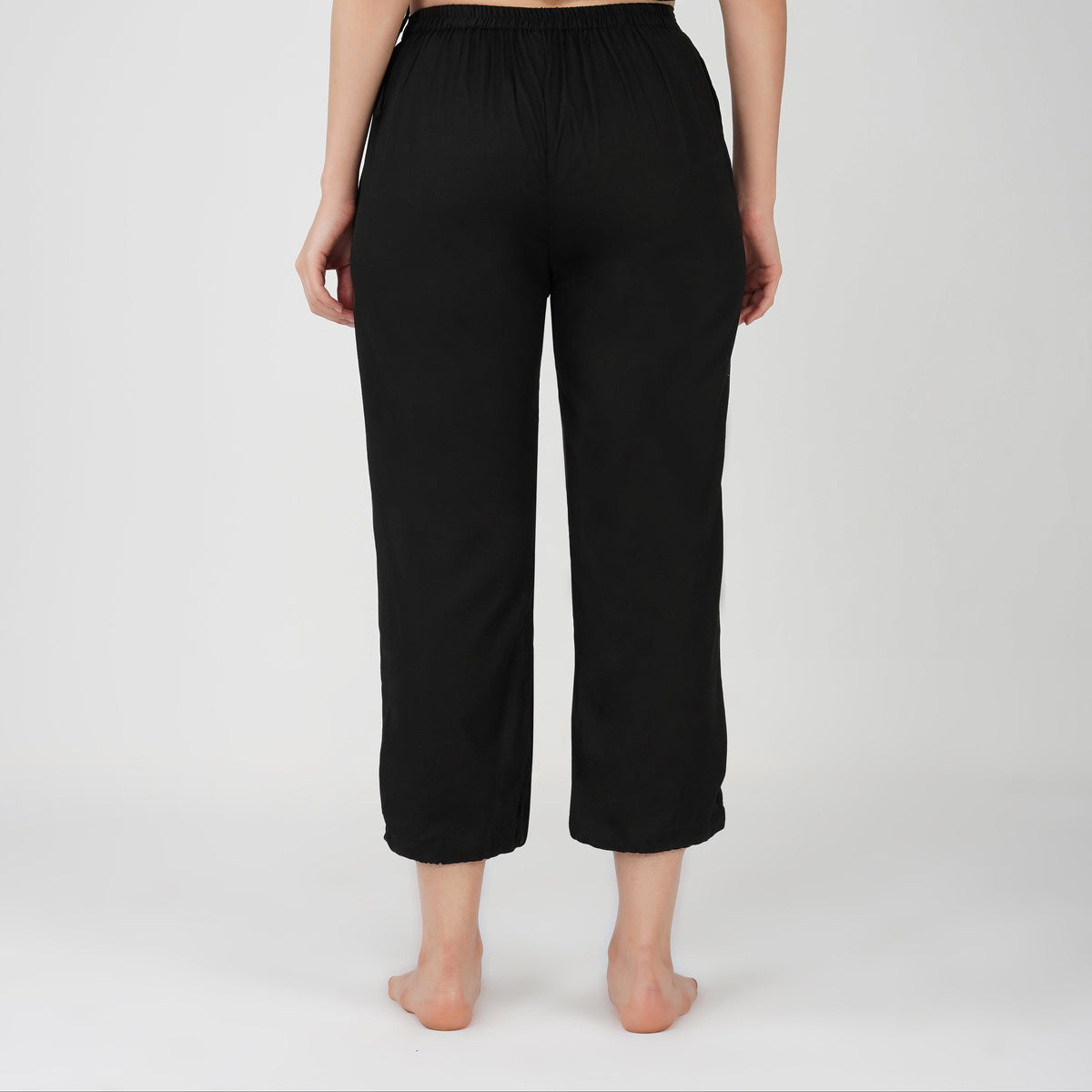 Women Cotton Yoga Pants Black -Ananda — view 2