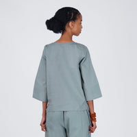Women Cotton Yoga Top Women Grey -Surya