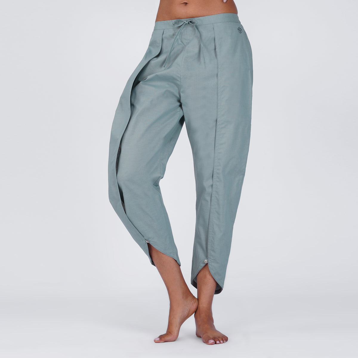 Women Cotton Dhoti Yoga Pants Grey -Surya — view 1