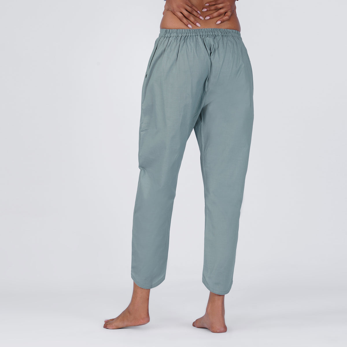 Women Cotton Yoga Pants and Yoga Top Set Grey -Surya — view 6