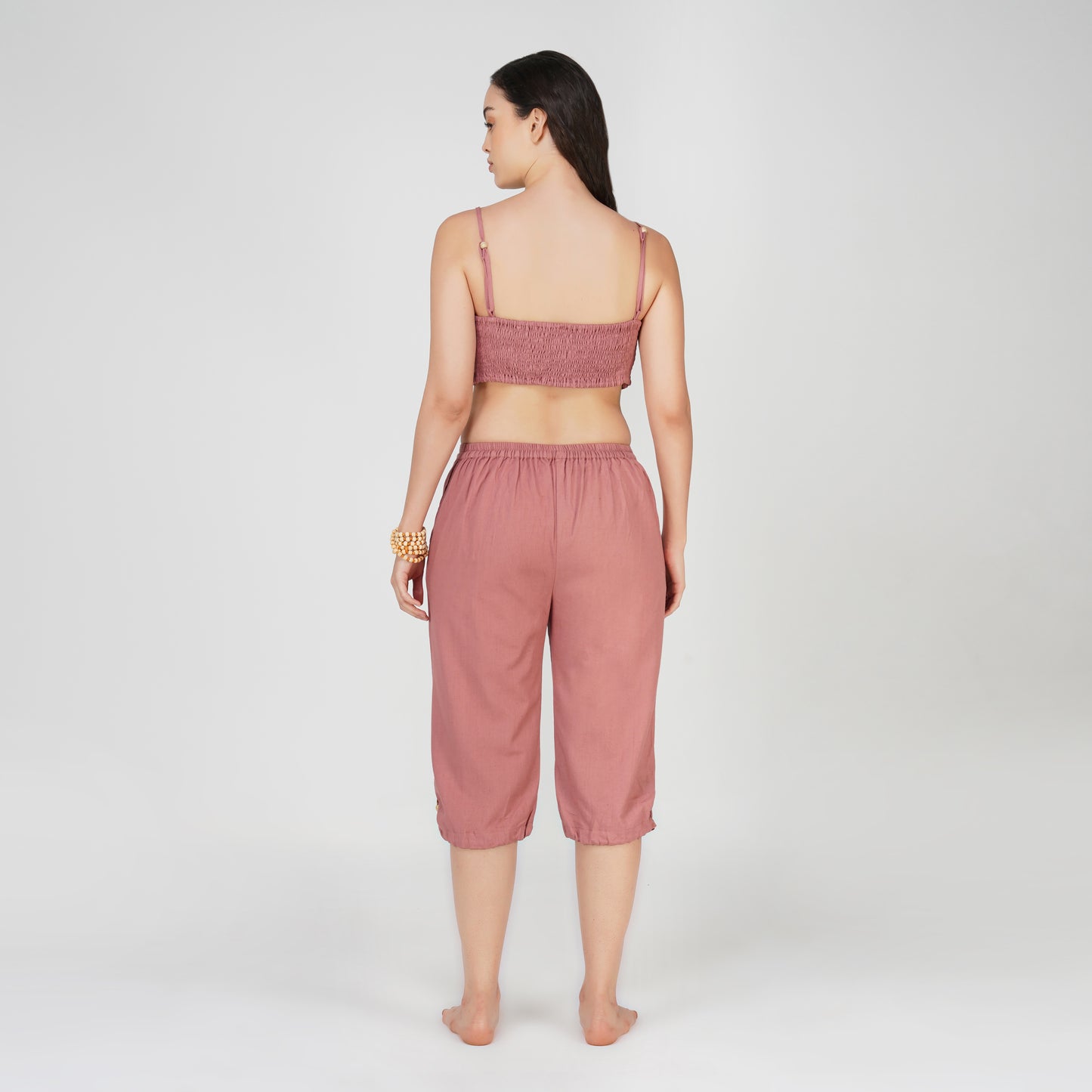 Women Cotton Yoga Pants and Yoga Top Set Pink -Prana