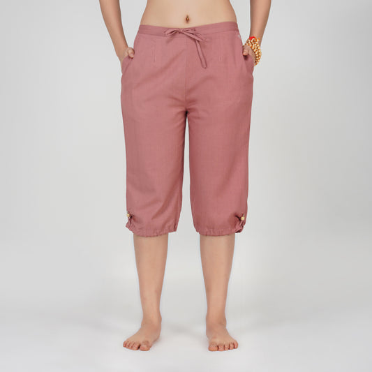 Women Cotton Yoga Pants Pink -Prana