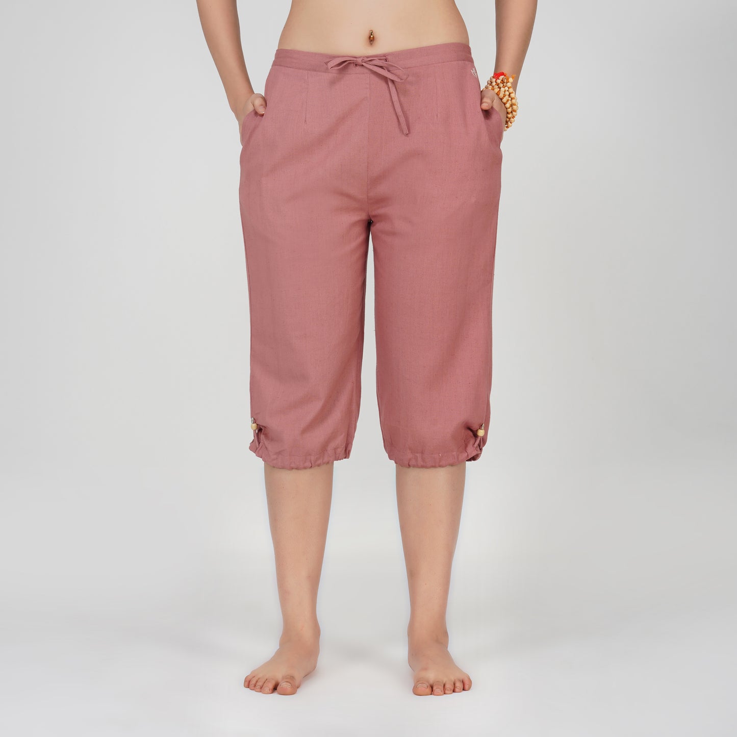 Women Cotton Yoga Pants Pink -Prana