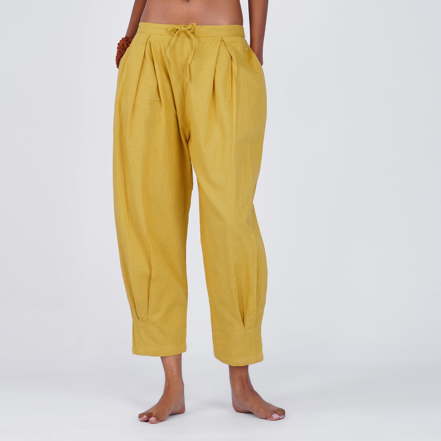 Women Cotton Yoga Pants Yellow -Tara