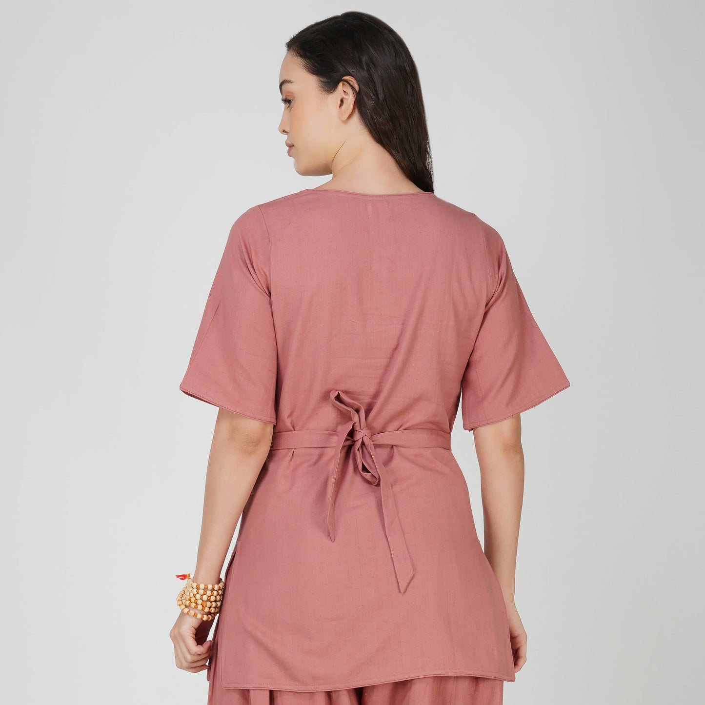 Women Cotton Yoga Top Pink -Chakra