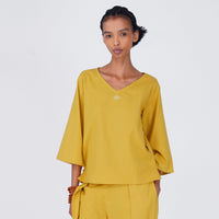 Women Cotton Yoga Top Women Yellow -Surya